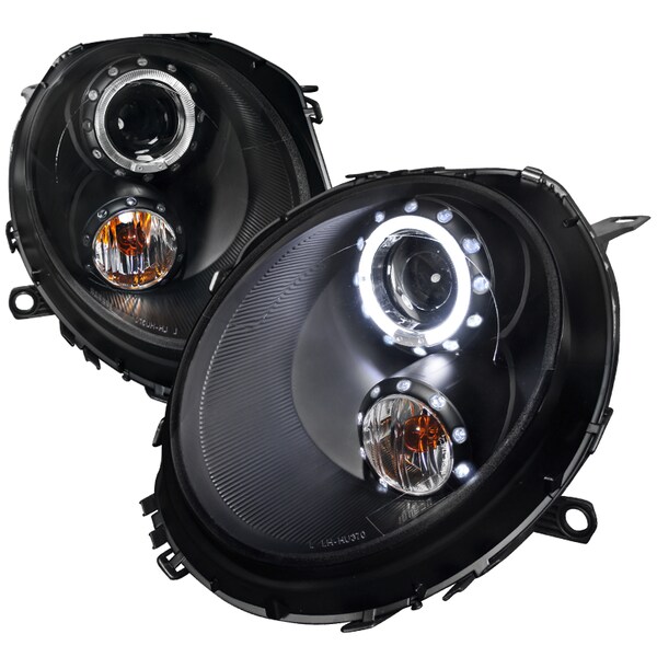 Spec-D Tuning 07-12 Mini Cooper Black Housing Projector Headlights 2LHP-MINI06JM-TM - main